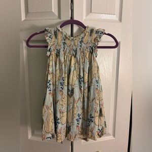 PINK CHICKEN Stevie Dress in Blue Bunnies Size 5Y Easter Spring Designer Dress